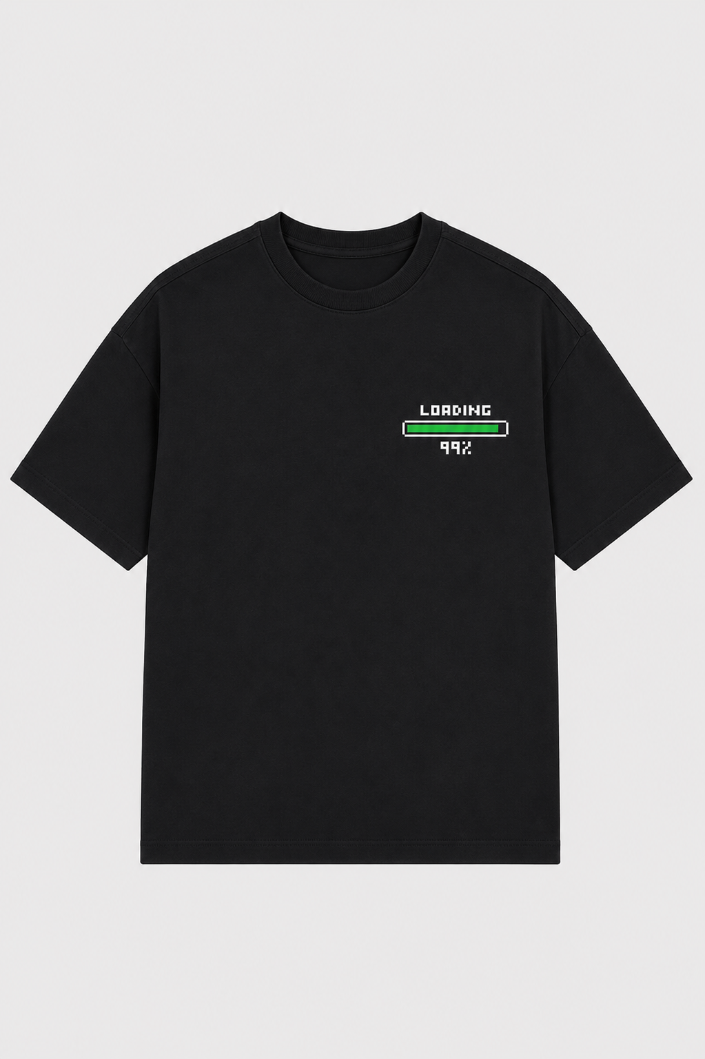 Loading 99% – Oversized Black T-Shirt