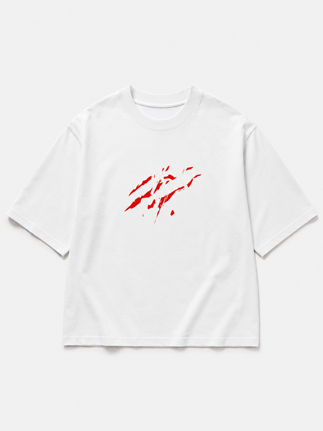 Abstract Red Brush Art Oversized Printed T-Shirt – Premium Streetwear by Dhaaga Beats