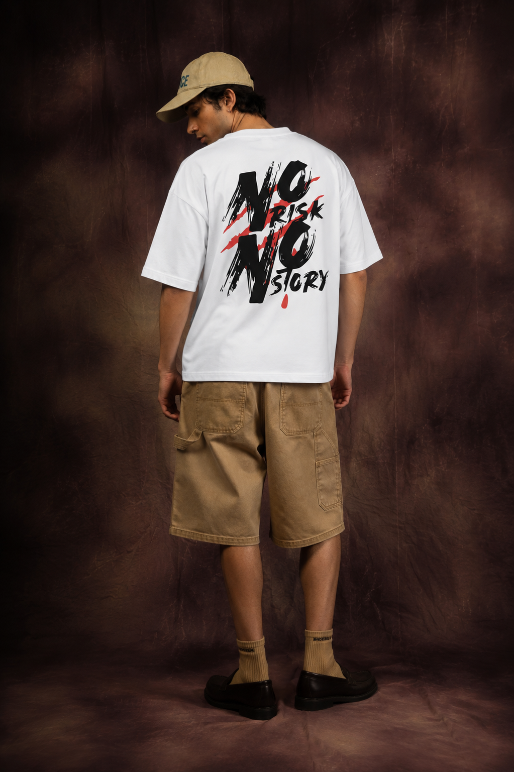 Abstract Red Brush Art Oversized Printed T-Shirt – Premium Streetwear by Dhaaga Beats