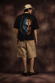 Divine Gaze of Shiva Oversized Printed T-Shirt – 240 GSM Premium Streetwear by Dhaaga Beats