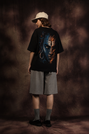 Divine Gaze of Shiva Oversized Printed T-Shirt – 240 GSM Premium Streetwear by Dhaaga Beats