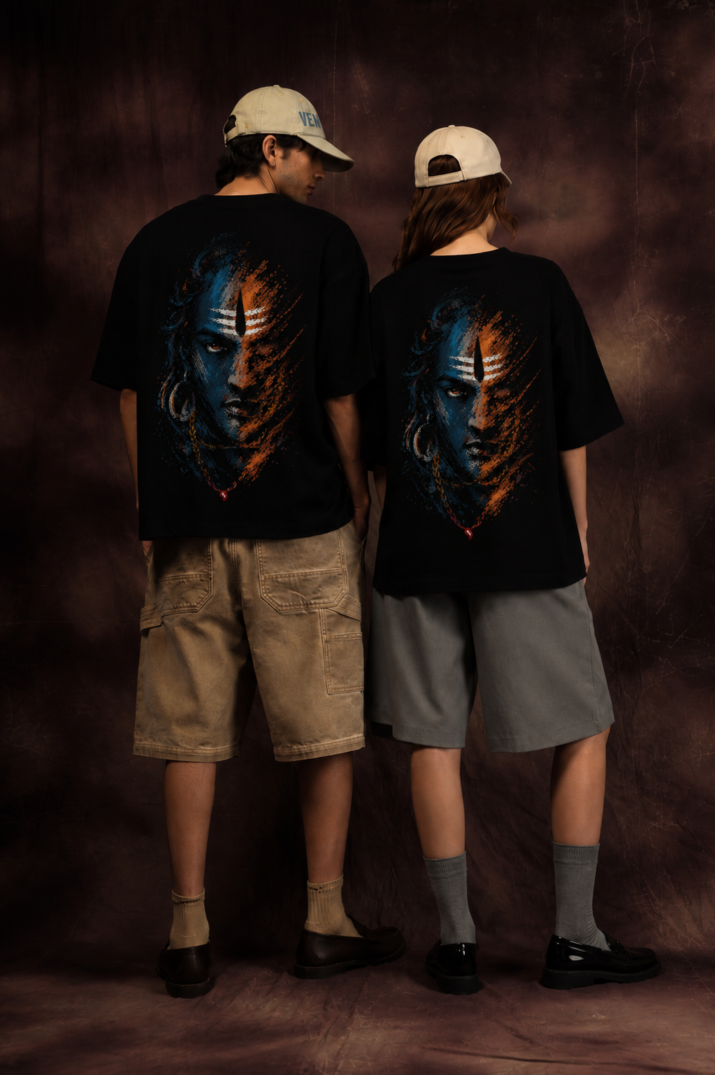 Divine Gaze of Shiva Oversized Printed T-Shirt – 240 GSM Premium Streetwear by Dhaaga Beats