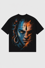 Divine Gaze of Shiva Oversized Printed T-Shirt – 240 GSM Premium Streetwear by Dhaaga Beats