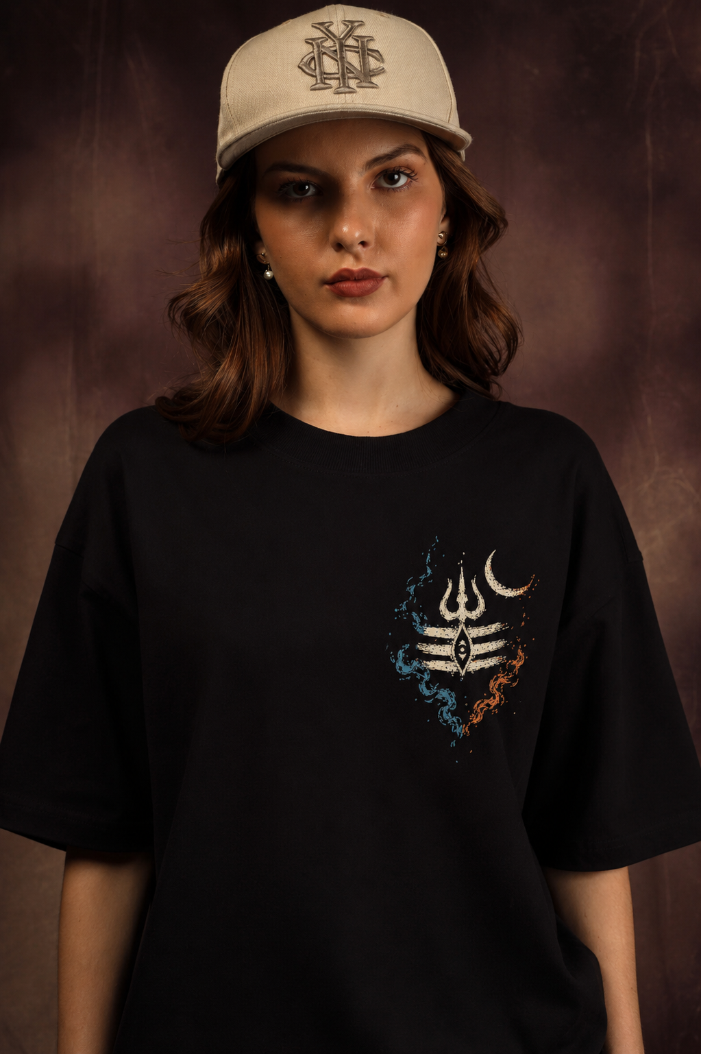 Divine Gaze of Shiva Oversized Printed T-Shirt – 240 GSM Premium Streetwear by Dhaaga Beats