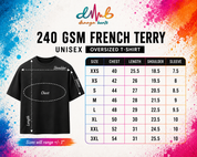 Glow On Oversized Premium Embroidered T-Shirt – Black