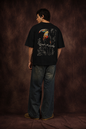 Abstract Toucan Bird Oversized Printed T-Shirt – 240 GSM Premium Streetwear by Dhaaga Beats