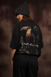 Abstract Toucan Bird Oversized Printed T-Shirt – 240 GSM Premium Streetwear by Dhaaga Beats