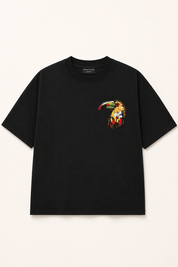 Abstract Toucan Bird Oversized Printed T-Shirt – 240 GSM Premium Streetwear by Dhaaga Beats