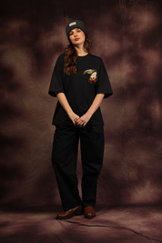 Abstract Toucan Bird Oversized Printed T-Shirt – 240 GSM Premium Streetwear by Dhaaga Beats
