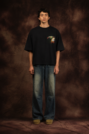 Abstract Toucan Bird Oversized Printed T-Shirt – 240 GSM Premium Streetwear by Dhaaga Beats