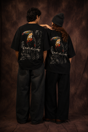 Abstract Toucan Bird Oversized Printed T-Shirt – 240 GSM Premium Streetwear by Dhaaga Beats