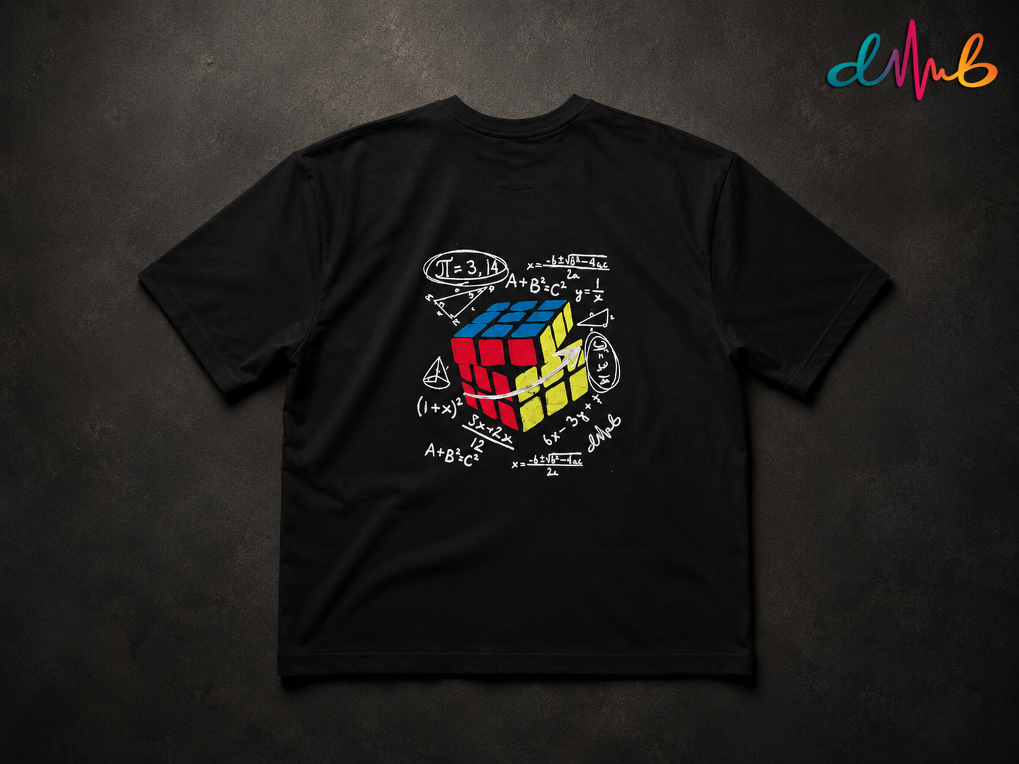 Calculated Moves Oversized Black Embroidered T-Shirt