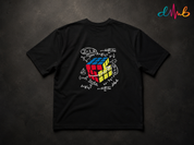 Calculated Moves Oversized Black Embroidered T-Shirt