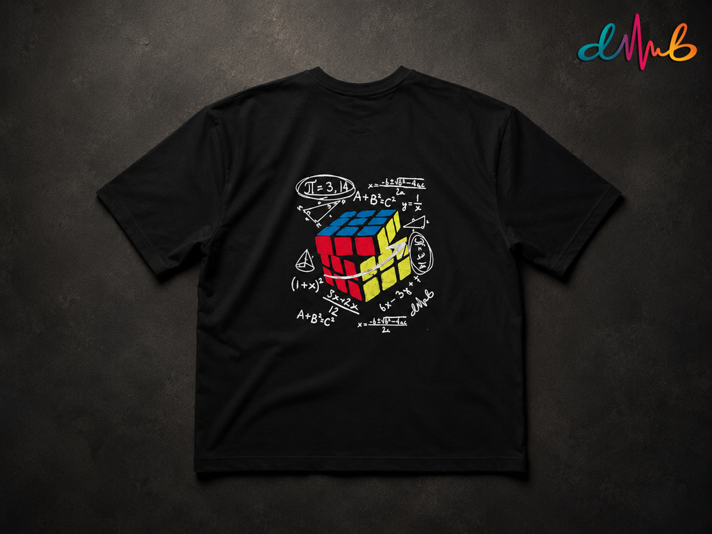Calculated Moves Oversized Black Embroidered T-Shirt