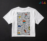 Abstract Doodle Characters Printed Oversized T-Shirt – Premium Streetwear by Dhaaga Beats