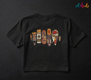 Tribal African Masks Printed Oversized T-Shirt – Premium Streetwear by Dhaaga Beats