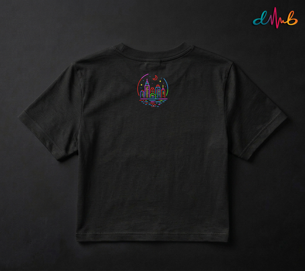 Neon City Skyline Printed Oversized T-Shirt – Premium Streetwear by Dhaaga Beats