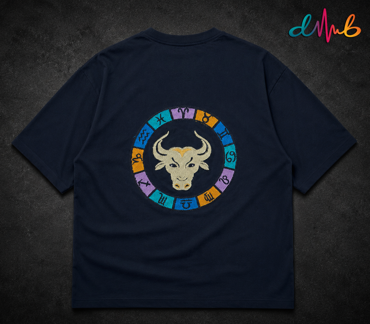 Taurus Zodiac Energy Oversized Embroidered T-Shirt – Premium Streetwear Tee | Dhaaga Beats