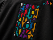 TYPO CHAOS Oversized Embroidered Black T-Shirt – Premium Streetwear by Dhaaga Beats