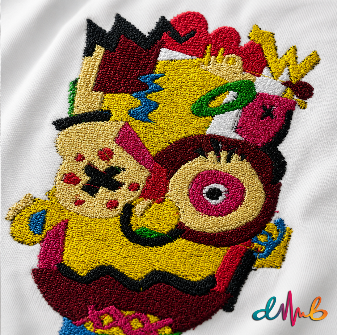 Abstract Soul Oversized Embroidered T-Shirt – White | Premium Streetwear by Dhaaga Beats