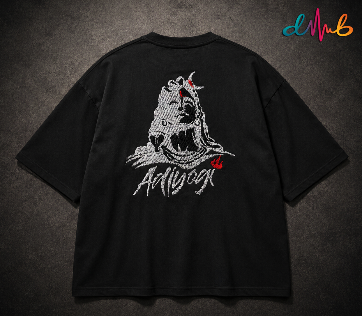 Adiyogi 🔱 Oversized Embroidered T-Shirt – Premium Black Streetwear
