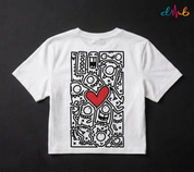 Doodle Heart Oversized Printed T-Shirt – Premium Streetwear by Dhaaga Beats