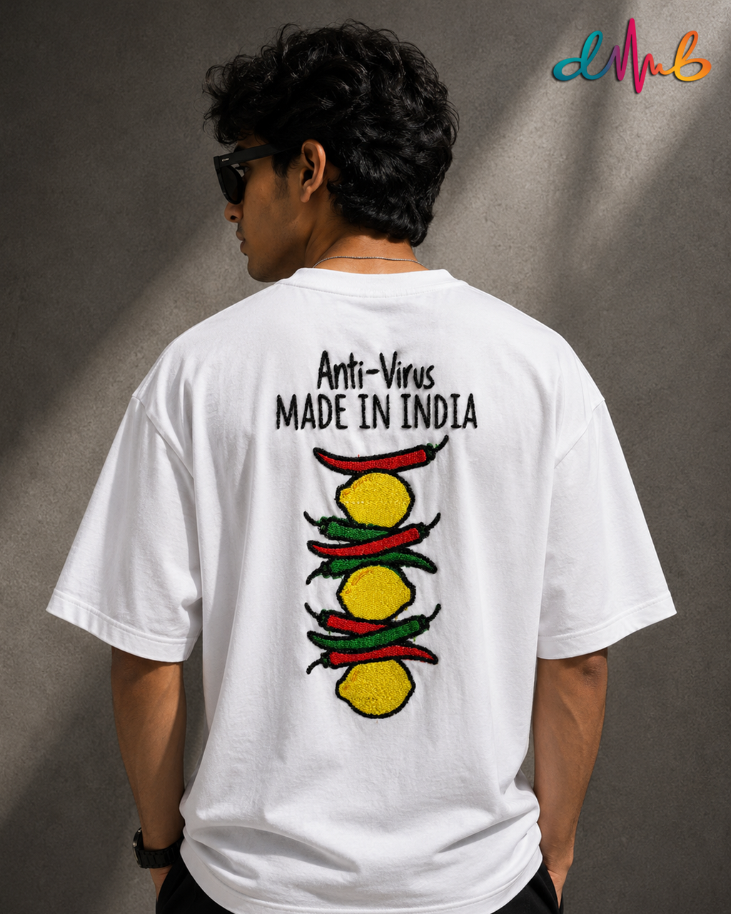 Anti-Virus Made In India Oversized Embroidered T-Shirt | Premium Double-Stitched Streetwear Tee