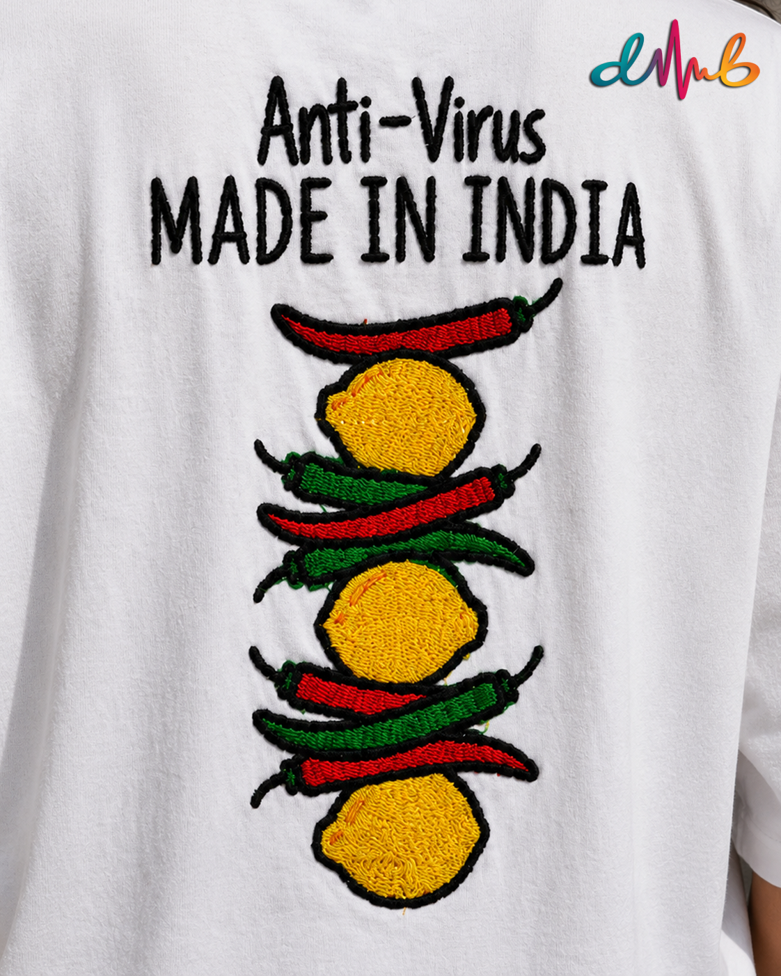 Anti-Virus Made In India Oversized Embroidered T-Shirt | Premium Double-Stitched Streetwear Tee