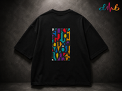 TYPO CHAOS Oversized Embroidered Black T-Shirt – Premium Streetwear by Dhaaga Beats
