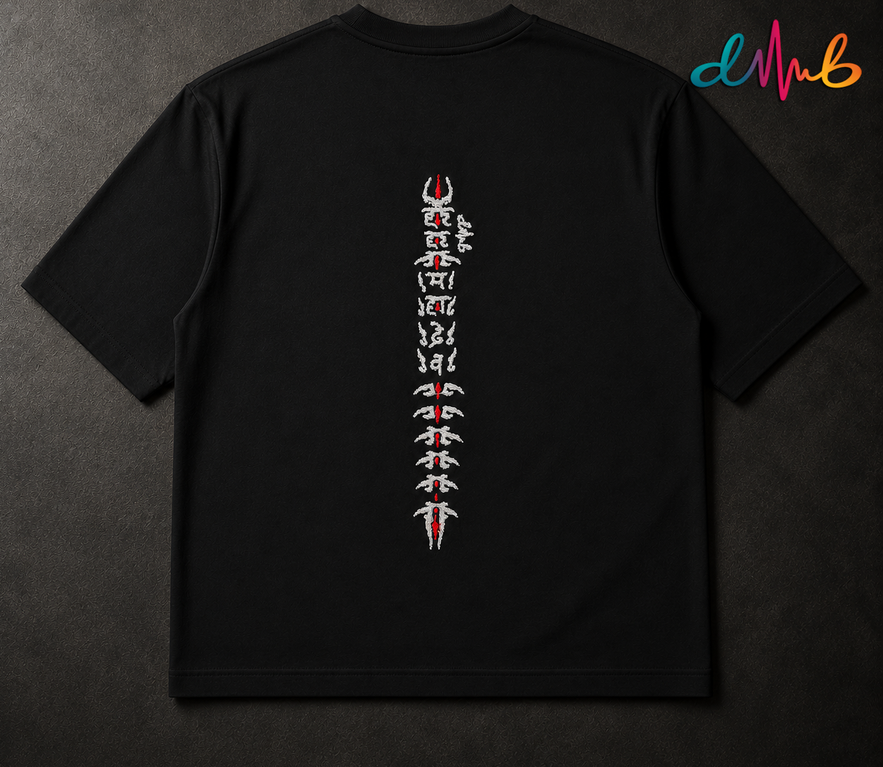 Mahadev Om Oversized Embroidered Black T-Shirt – Premium Spiritual Streetwear by Dhaaga Beats
