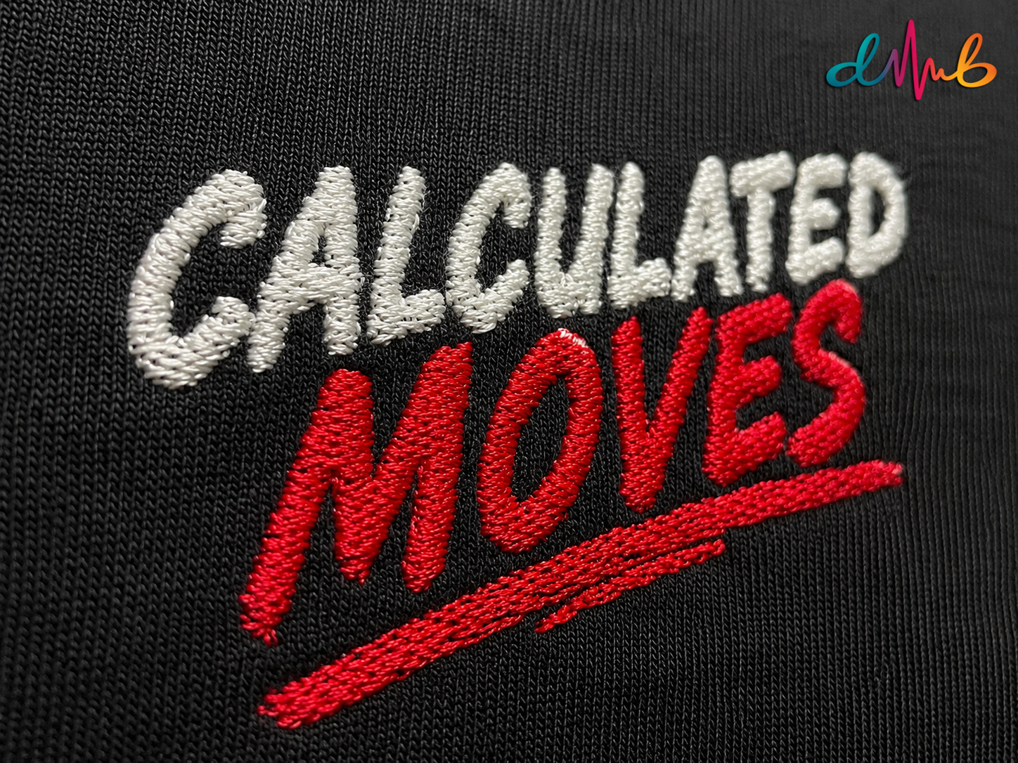 Calculated Moves Oversized Black Embroidered T-Shirt