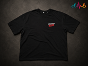 Calculated Moves Oversized Black Embroidered T-Shirt