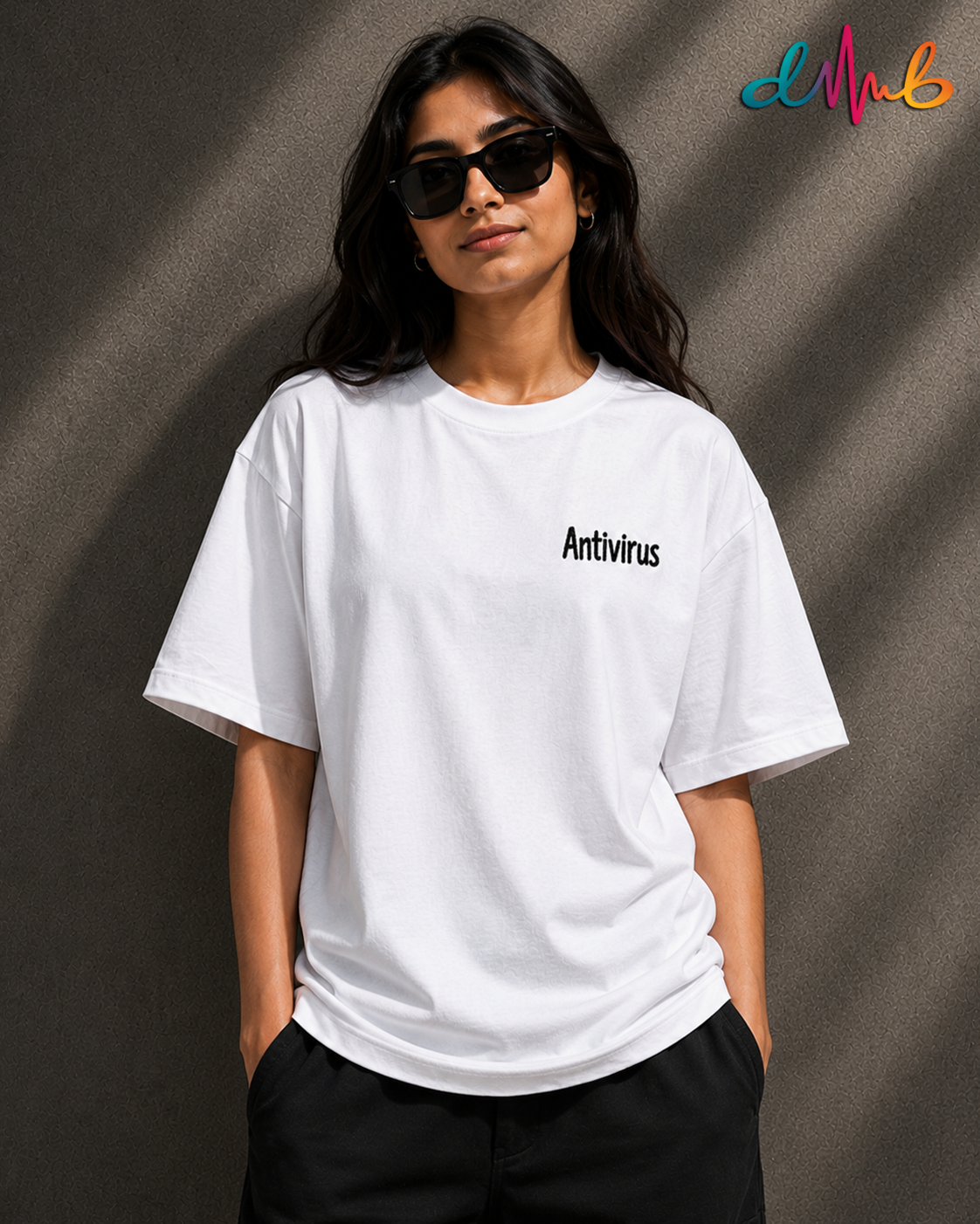 Anti-Virus Made In India Oversized Embroidered T-Shirt | Premium Double-Stitched Streetwear Tee