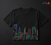 Neon City Skyline Printed Oversized T-Shirt – Premium Streetwear by Dhaaga Beats