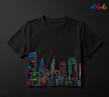 Neon City Skyline Printed Oversized T-Shirt – Premium Streetwear by Dhaaga Beats