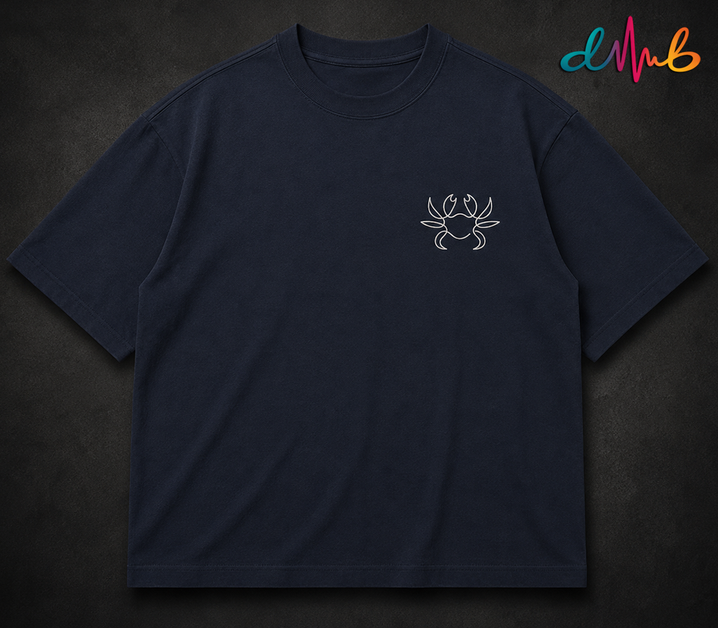 Cancer Zodiac Embroidered Oversized T-Shirt – Premium Streetwear by Dhaaga Beats