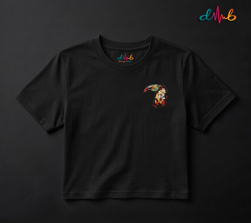 Abstract Toucan Bird Oversized Printed T-Shirt – 240 GSM Premium Streetwear by Dhaaga Beats