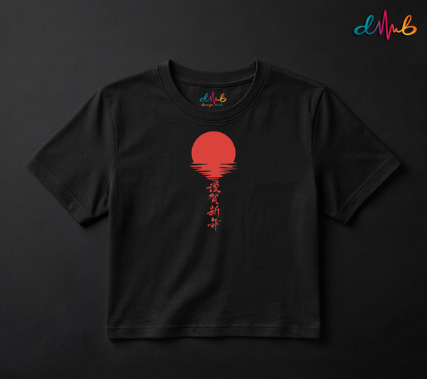 Japanese Red Sun Minimalist Printed Oversized T-Shirt – Premium Streetwear by Dhaaga Beats