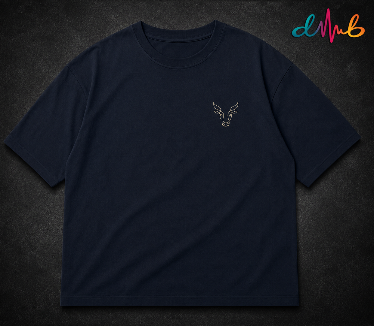 Taurus Zodiac Energy Oversized Embroidered T-Shirt – Premium Streetwear Tee | Dhaaga Beats