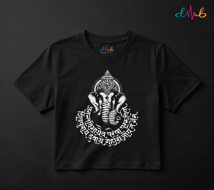 Shree Ganeshaya Namah Oversized Printed T-Shirt – 240 GSM Premium Streetwear by Dhaaga Beats