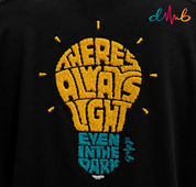 Glow On Oversized Premium Embroidered T-Shirt – Black