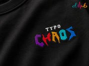 TYPO CHAOS Oversized Embroidered Black T-Shirt – Premium Streetwear by Dhaaga Beats