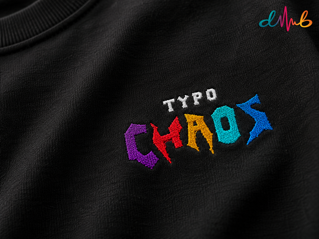 TYPO CHAOS Oversized Embroidered Black T-Shirt – Premium Streetwear by Dhaaga Beats