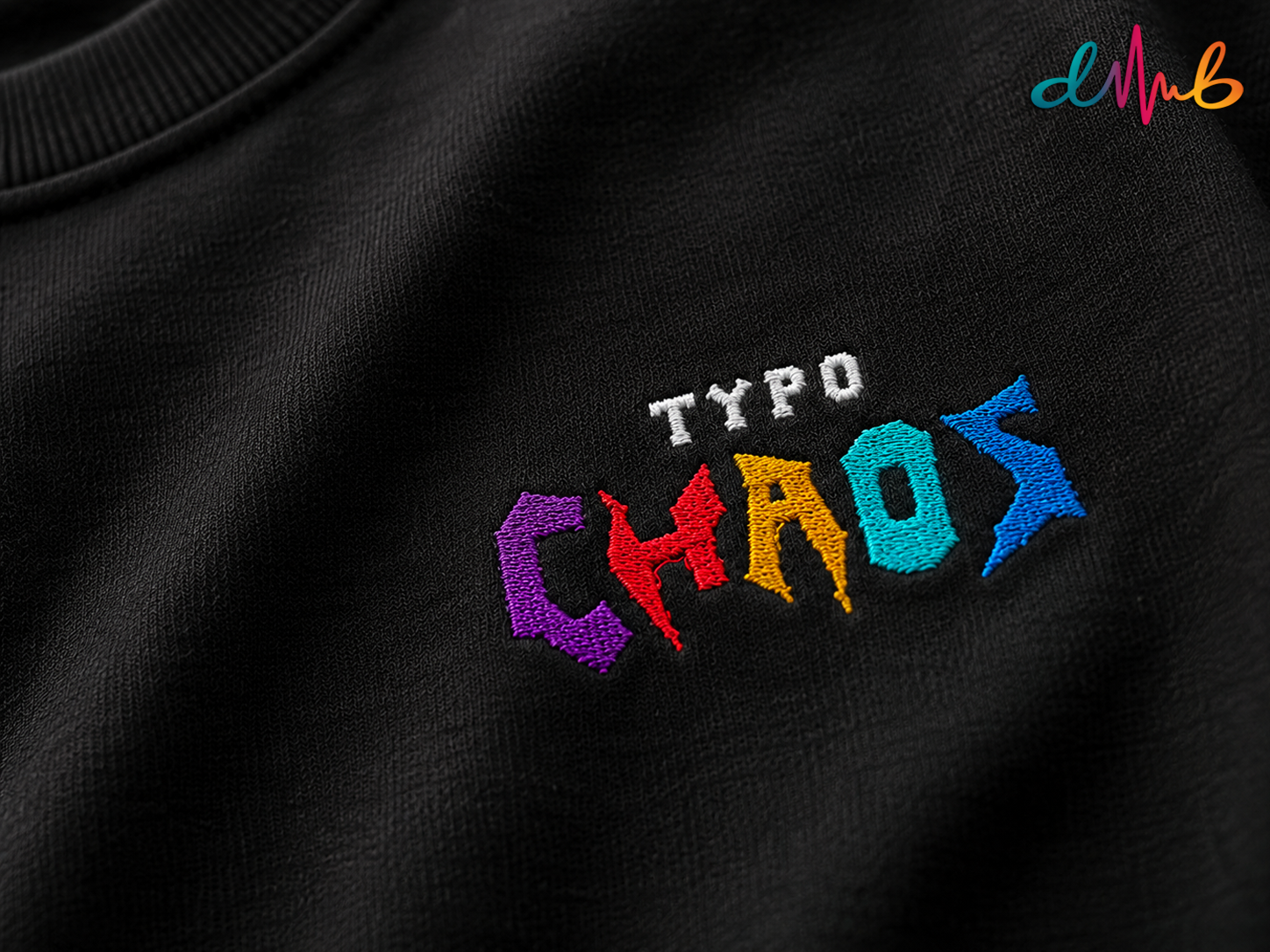 TYPO CHAOS Oversized Embroidered Black T-Shirt – Premium Streetwear by Dhaaga Beats