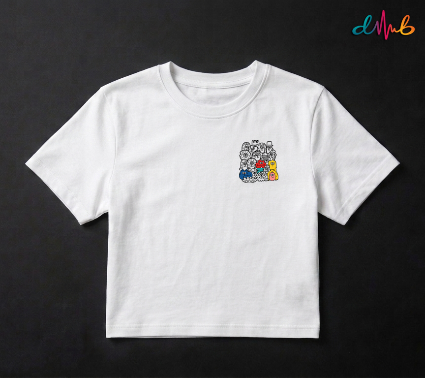 Abstract Doodle Characters Printed Oversized T-Shirt – Premium Streetwear by Dhaaga Beats