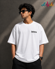 Anti-Virus Made In India Oversized Embroidered T-Shirt | Premium Double-Stitched Streetwear Tee