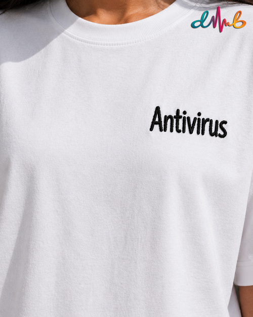 Anti-Virus Made In India Oversized Embroidered T-Shirt | Premium Double-Stitched Streetwear Tee