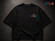 TYPO CHAOS Oversized Embroidered Black T-Shirt – Premium Streetwear by Dhaaga Beats