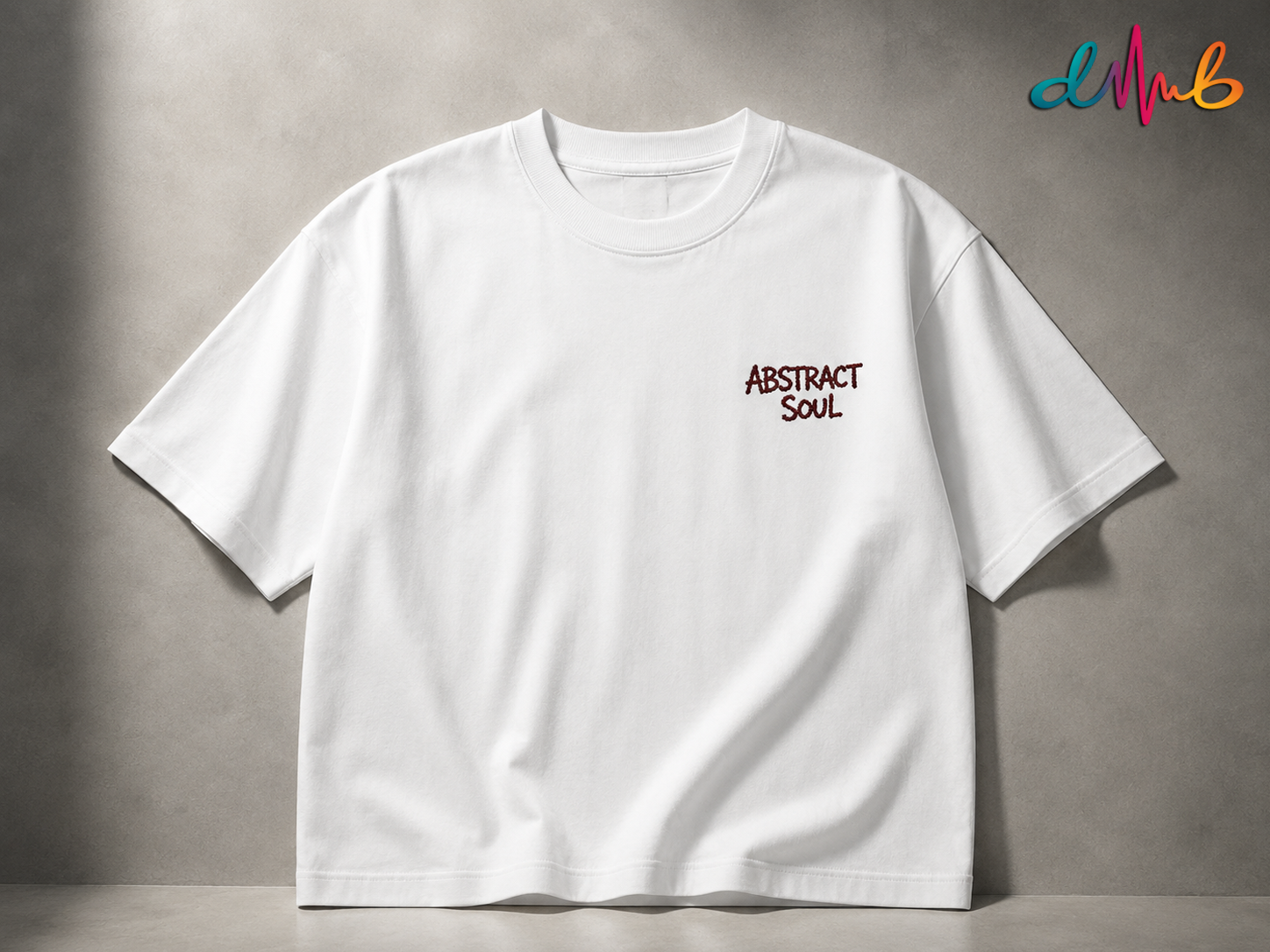 Abstract Soul Oversized Embroidered T-Shirt – White | Premium Streetwear by Dhaaga Beats