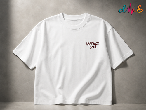 Abstract Soul Oversized Embroidered T-Shirt – White | Premium Streetwear by Dhaaga Beats